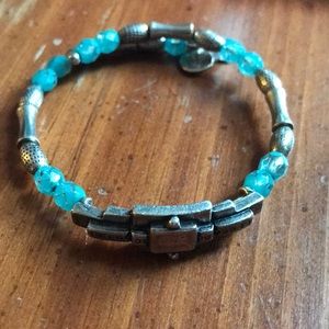 ALEX AND ANI  VINTAGE 66 blue and silver wrap